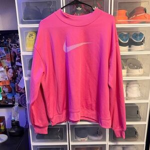 Nike Women's Vibrant Pink Crew Neck Sweater